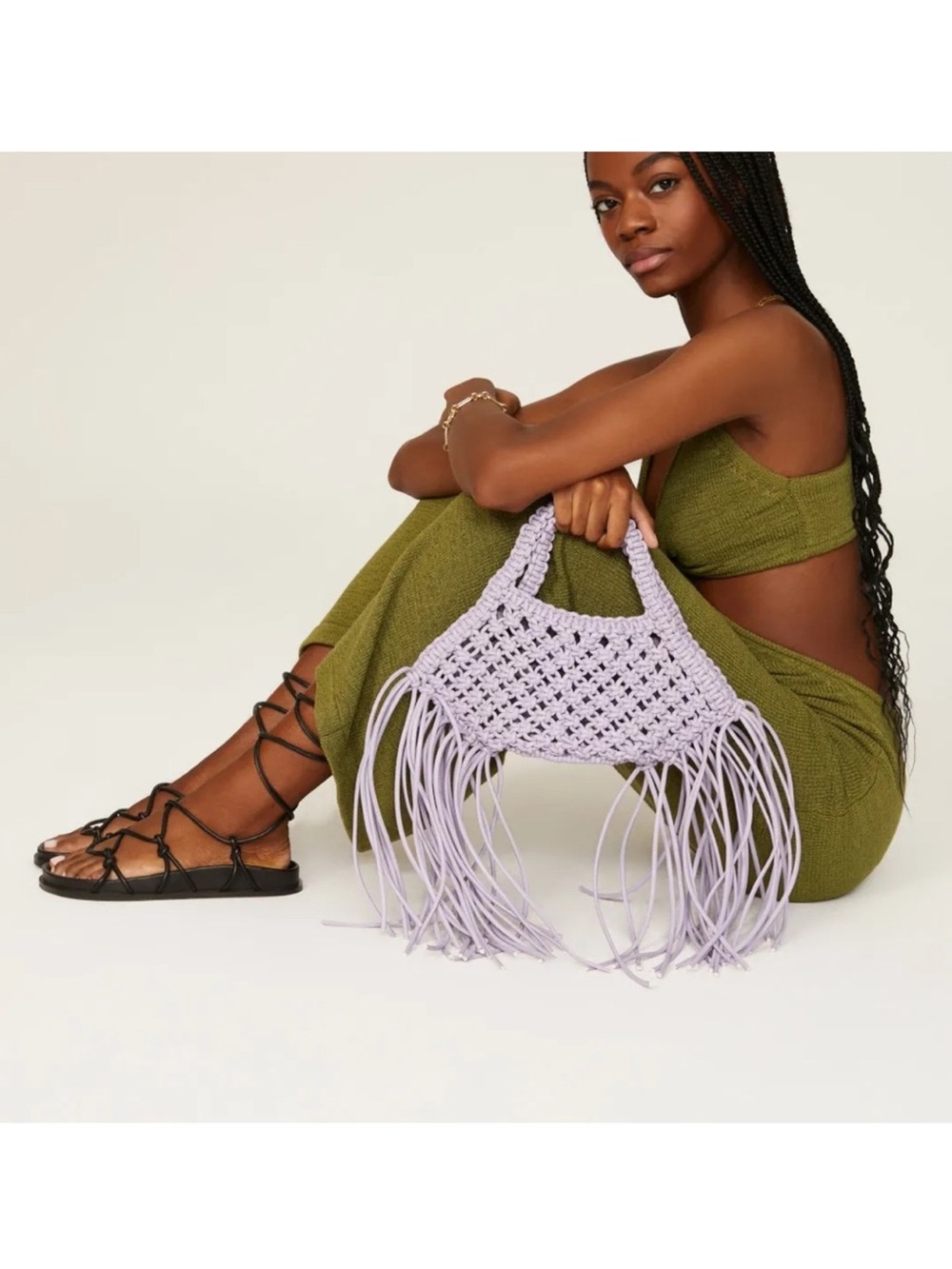 Yuzefi Grape Fringe Mini Bag